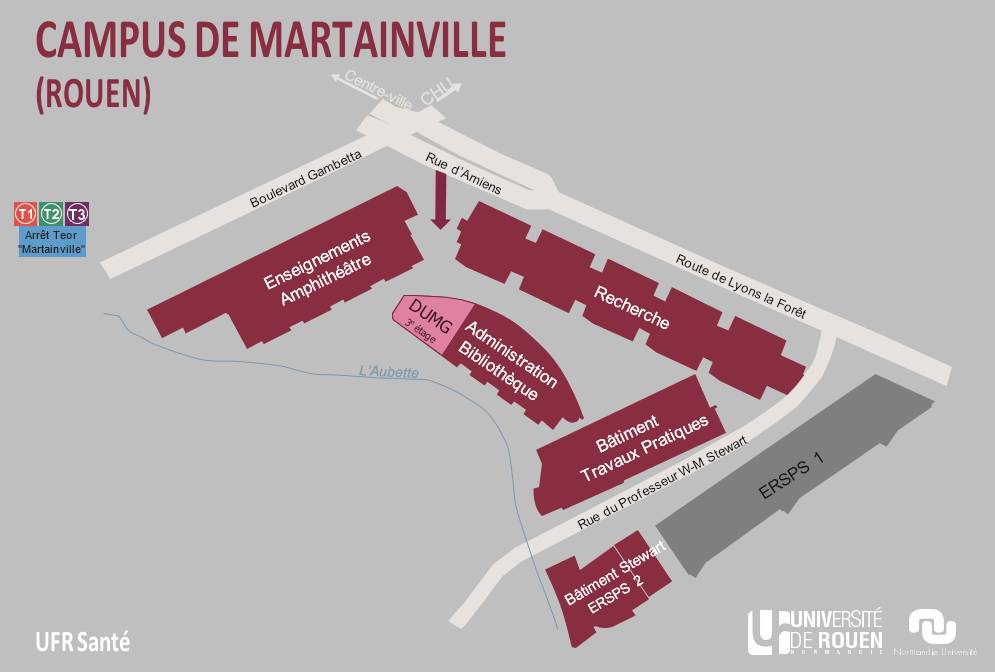 Plan du Campus Martainville Rouen